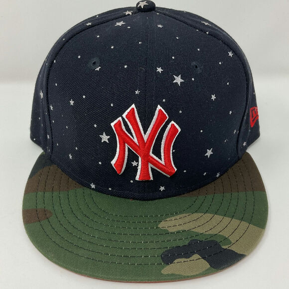 New Era 59FIFTY 2014 New York Yankees Fitted Cap 7 3/8 Camo Red Glow in Dark NWT - Picture 4 of 6